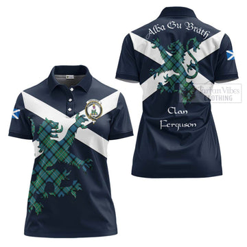 Ferguson (Fergusson) Tartan Lion Rampant Women's Polo Shirt Proudly Display Your Heritage with Alba Gu Brath and Clan Name