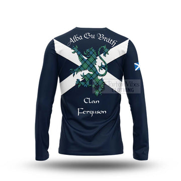 Ferguson (Fergusson) Tartan Lion Rampant Long Sleeve T-Shirt  Proudly Display Your Heritage with Alba Gu Brath and Clan Name