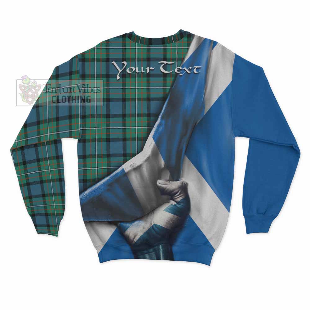 Tartan Vibes Clothing Ferguson (Fergusson) Tartan Sweatshirt with Family Crest Scotland Patriotic Style