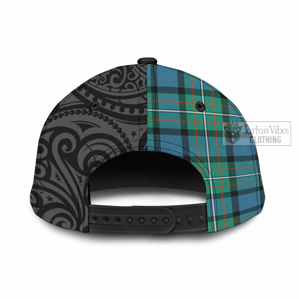 Tartan Vibes Clothing Ferguson (Fergusson) Tartan Classic Cap with New Zealand Silver Fern Half Style