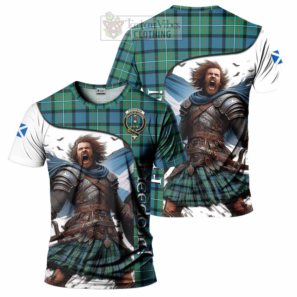 Ferguson (Fergusson) Crest Tartan T-Shirt Inspired by the Freedom of Scottish Warrior