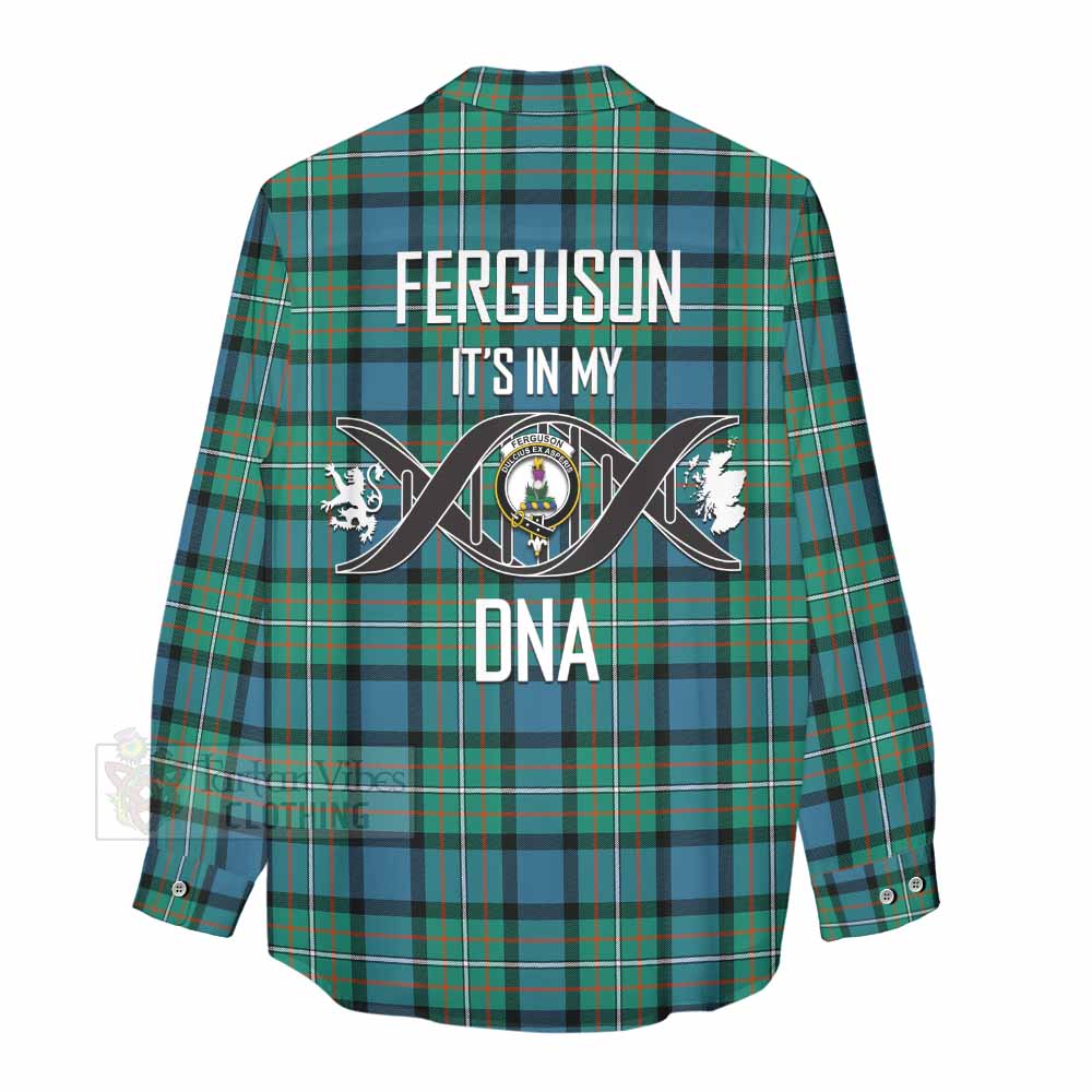 Tartan Vibes Clothing Ferguson (Fergusson) Tartan Women's Casual Shirt with Family Crest DNA In Me Style