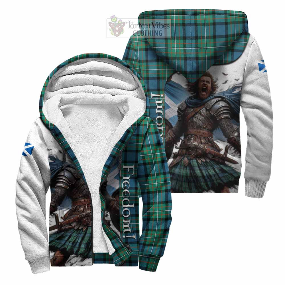 Tartan Vibes Clothing Ferguson (Fergusson) Crest Tartan Sherpa Hoodie Inspired by the Freedom of Scottish Warrior