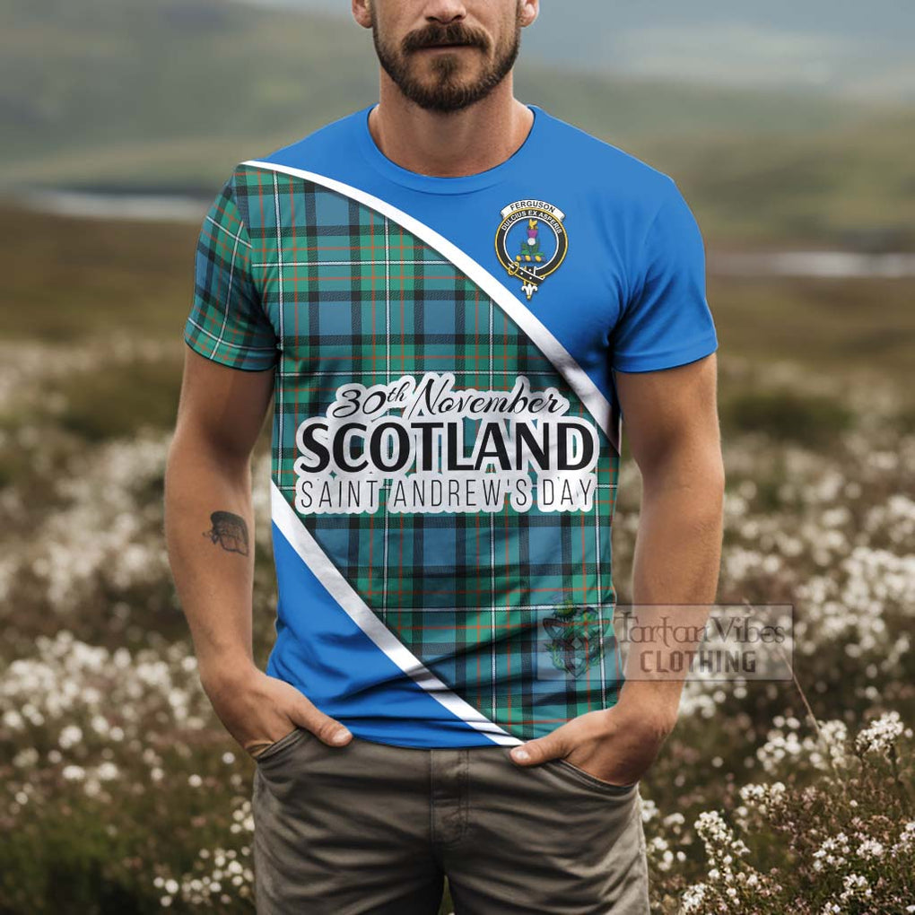 Tartan Vibes Clothing Ferguson (Fergusson) Family Crest Tartan T-Shirt Celebrate Saint Andrew's Day in Style