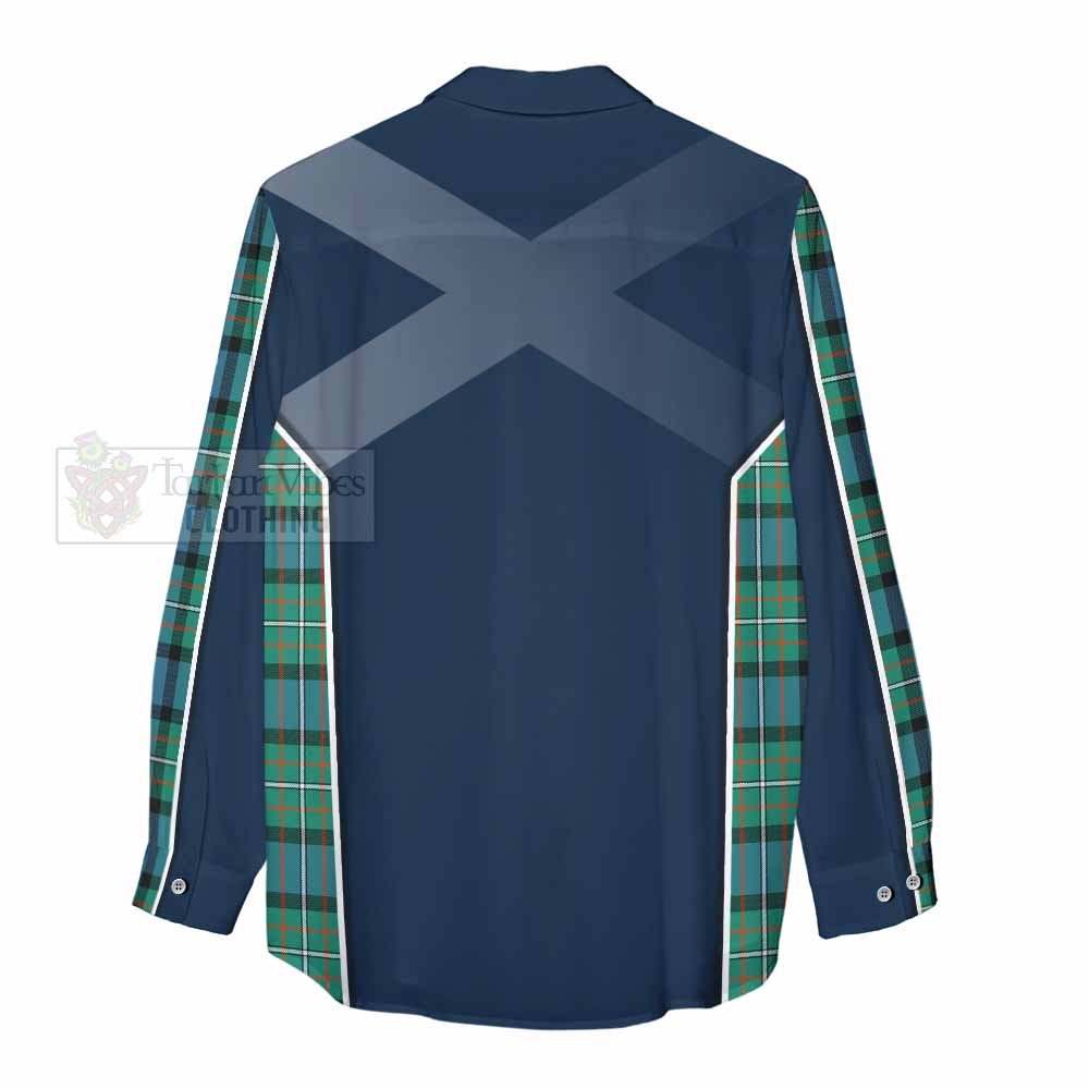 Tartan Vibes Clothing Ferguson (Fergusson) Tartan Women's Casual Shirt with Family Crest and Lion Rampant Vibes Sport Style