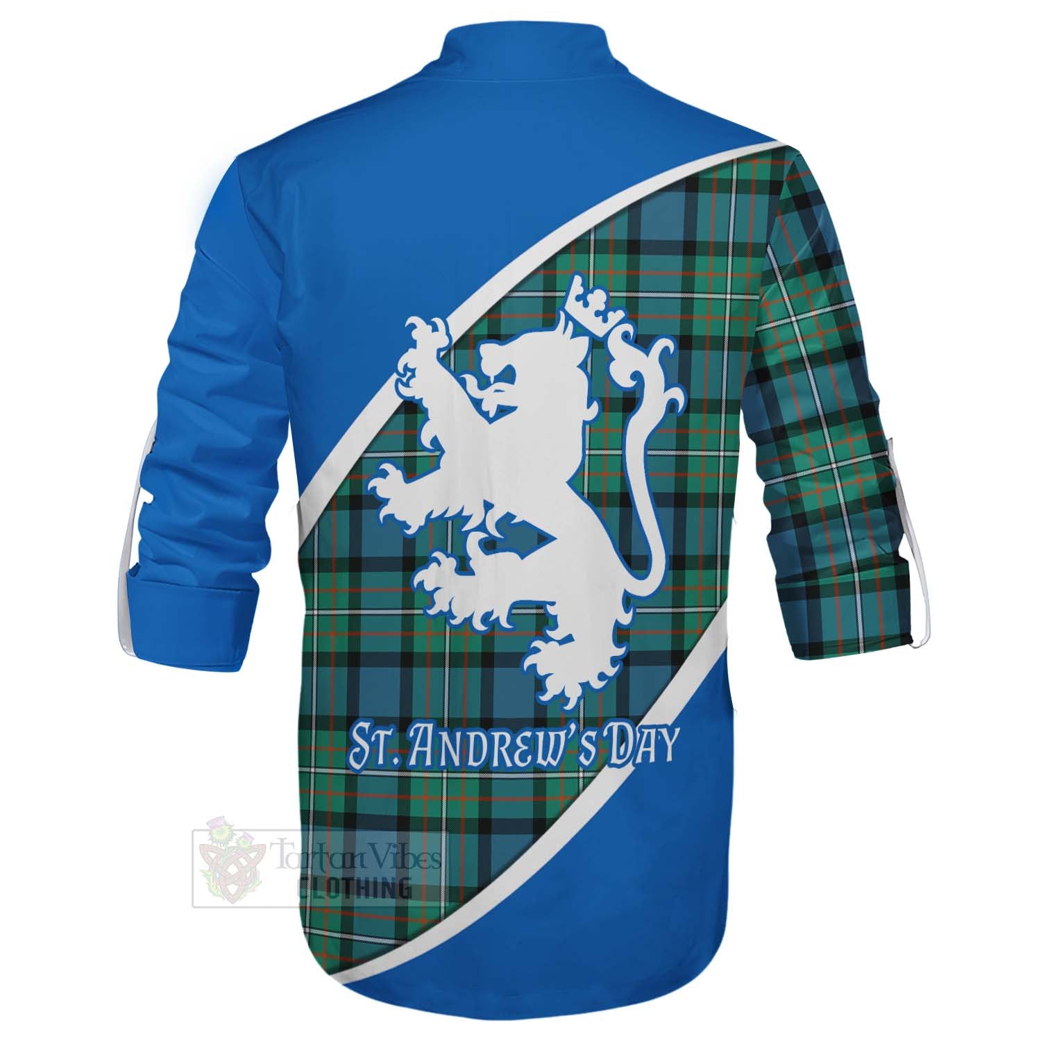 Tartan Vibes Clothing Ferguson (Fergusson) Family Crest Tartan Ghillie Kilt Shirt Celebrate Saint Andrew's Day in Style