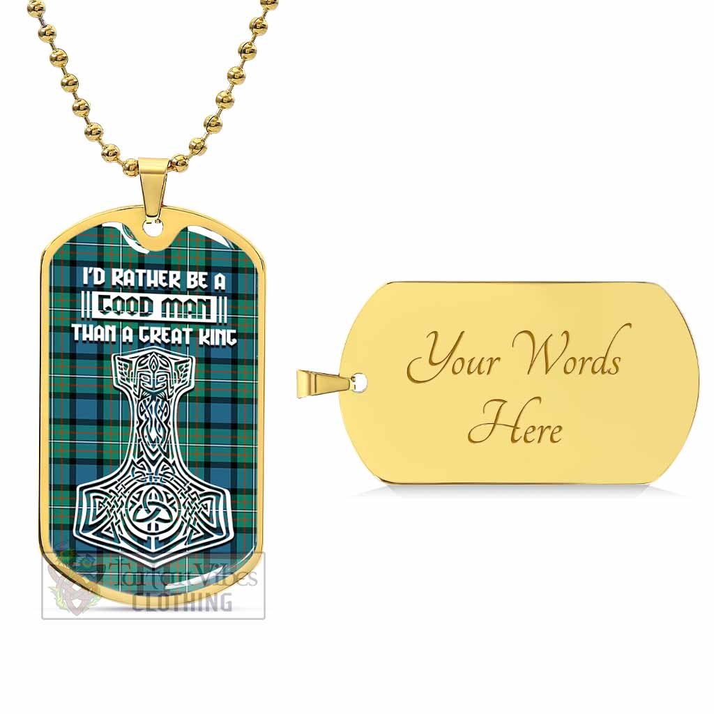 Tartan Vibes Clothing Ferguson (Fergusson) Tartan Dog Tag Necklace Viking Mjolnir Style