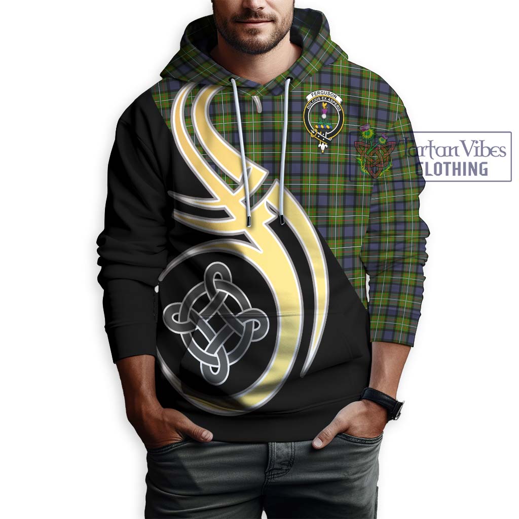 Ferguson Modern Tartan Hoodie with Family Crest and Celtic Symbol Style Zip Hoodie - Tartan Vibes Clothing