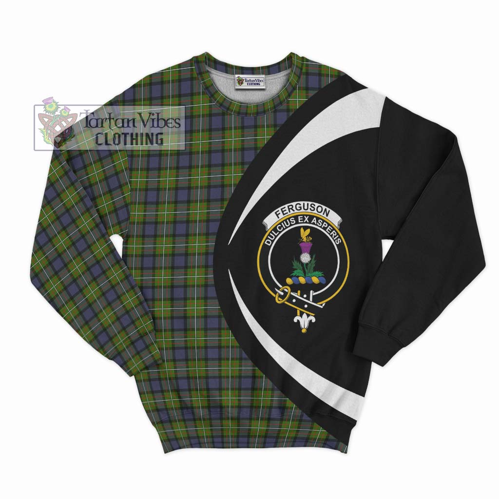 Ferguson Modern Tartan Sweatshirt with Family Crest Circle Style Unisex - Tartan Vibes Clothing