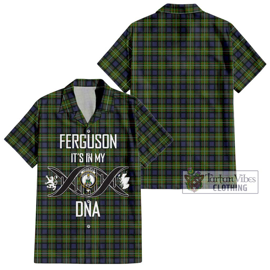 Ferguson Modern Tartan Short Sleeve Button Shirt with Family Crest DNA In Me Style Kid - Tartanvibesclothing Shop