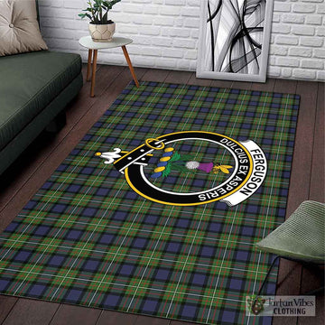 Ferguson Modern Tartan Area Rug with Family Crest