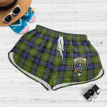 Ferguson Modern Tartan Womens Shorts with Family Crest