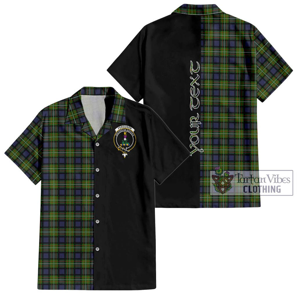 Ferguson Modern Tartan Short Sleeve Button Shirt with Family Crest and Half Of Me Style Kid - Tartanvibesclothing Shop