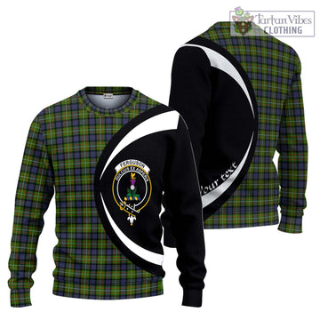 Ferguson Modern Tartan Ugly Sweater with Family Crest Circle Style