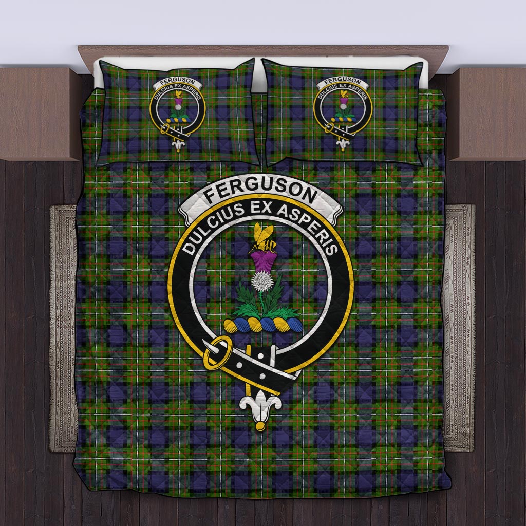 Ferguson Modern Tartan Quilt Bed Set with Family Crest Twin - Tartan Vibes Clothing