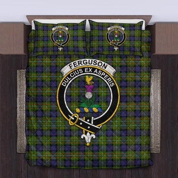 Ferguson Modern Tartan Quilt Bed Set with Family Crest