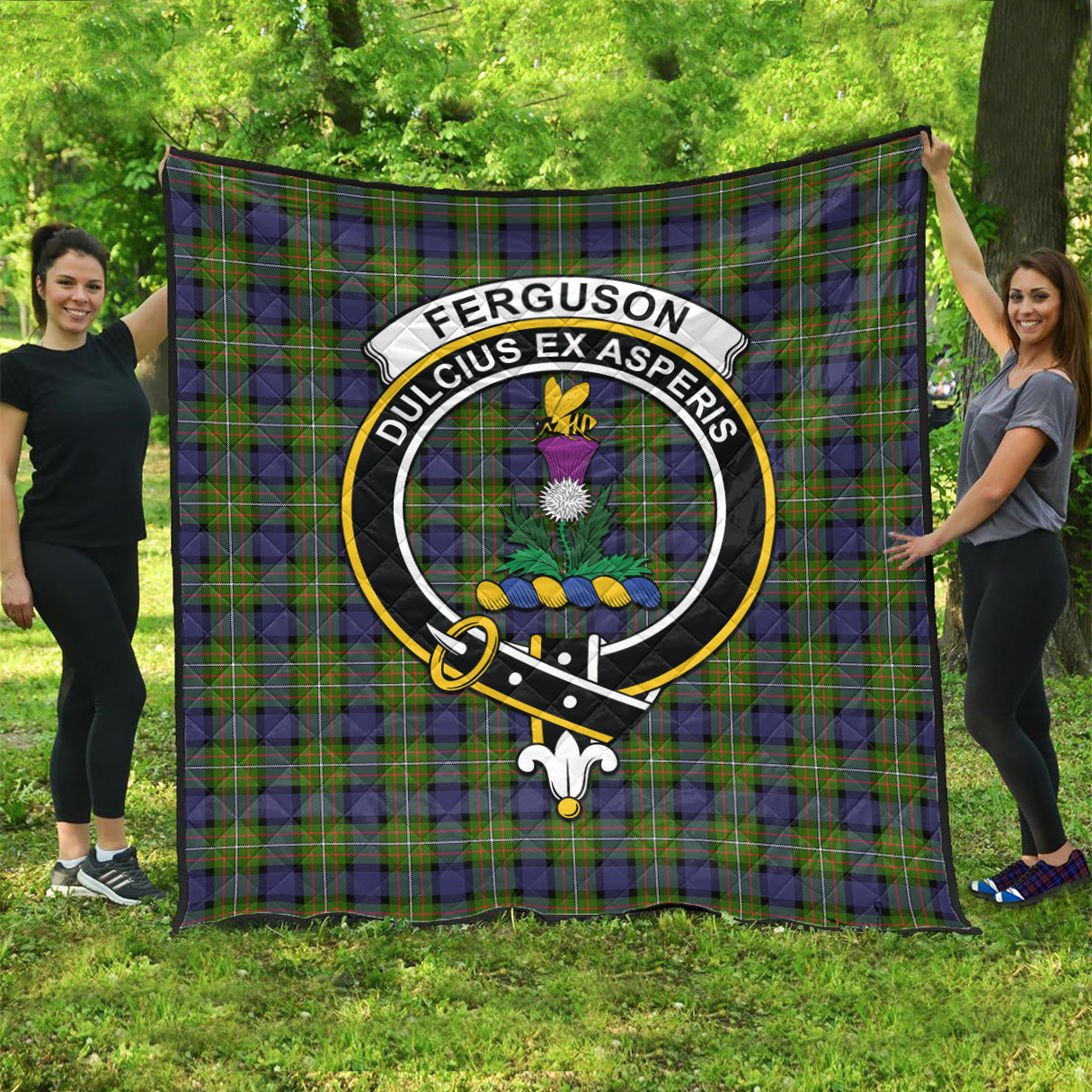 ferguson-modern-tartan-quilt-with-family-crest