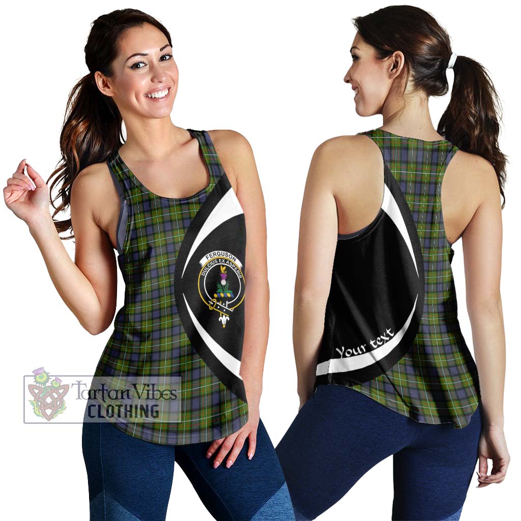 Ferguson Modern Tartan Women's Racerback Tanks with Family Crest Circle Style 4XL - Tartan Vibes Clothing