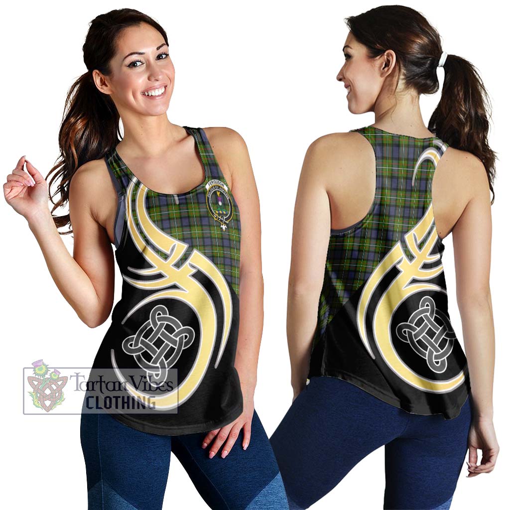 Ferguson Modern Tartan Women's Racerback Tanks with Family Crest and Celtic Symbol Style 4XL - Tartan Vibes Clothing