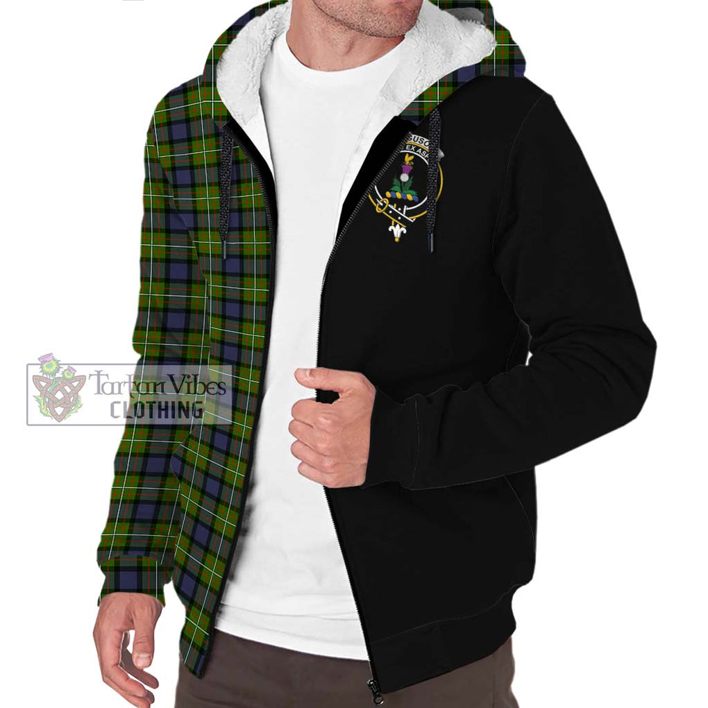 Ferguson Modern Tartan Sherpa Hoodie with Family Crest and Half Of Me Style Unisex S - Tartanvibesclothing Shop