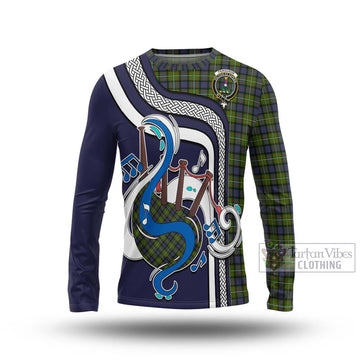 Ferguson Modern Tartan Long Sleeve T-Shirt with Epic Bagpipe Style