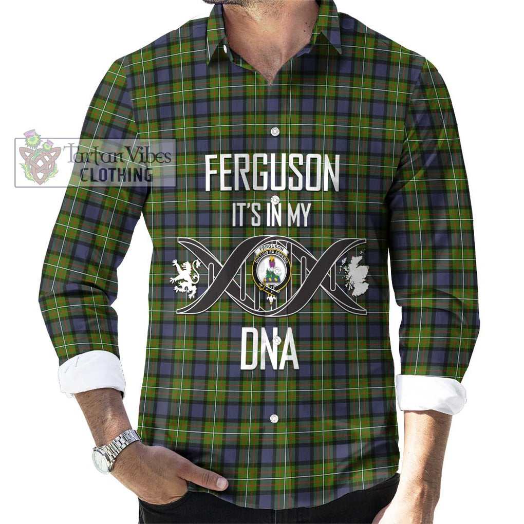 Ferguson Modern Tartan Long Sleeve Button Shirt with Family Crest DNA In Me Style Men's Shirt S - Tartanvibesclothing Shop