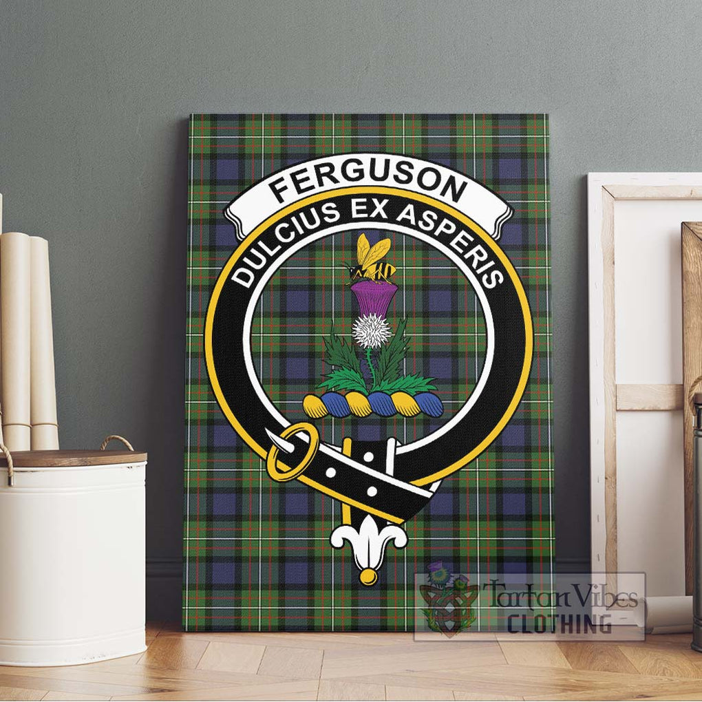 Ferguson Modern Tartan Canvas Print Wall Art with Family Crest Without Frame - Tartan Vibes Clothing