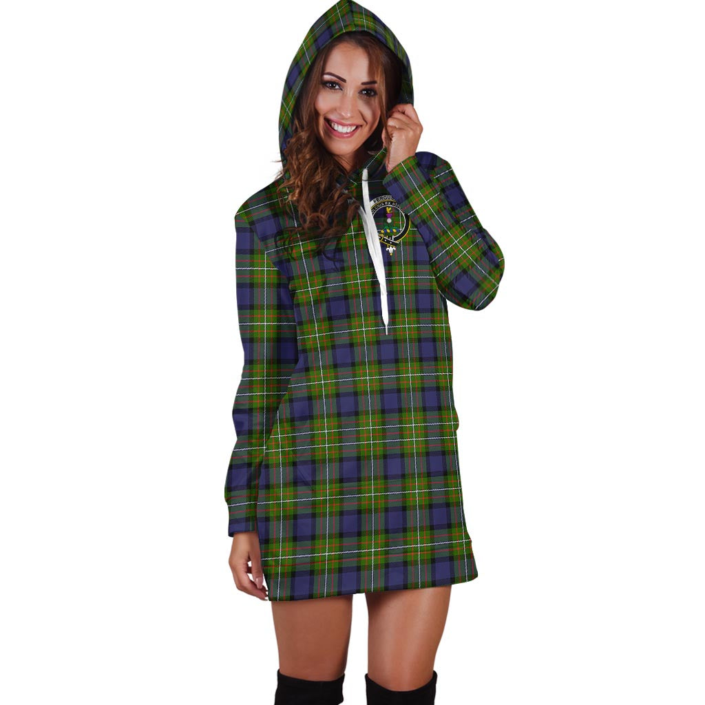 Ferguson Modern Tartan Hoodie Dress with Family Crest - Tartan Vibes Clothing