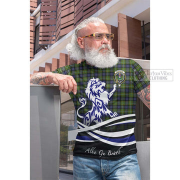 Ferguson Modern Tartan Cotton T-shirt with Alba Gu Brath Regal Lion Emblem