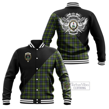 Ferguson Modern Tartan Baseball Jacket with Family Crest and Military Logo Style