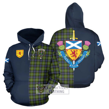 Ferguson Modern Tartan Hoodie Alba with Scottish Lion Royal Arm Half Style