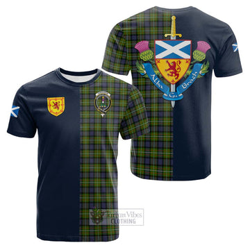 Ferguson Modern Tartan Cotton T-shirt Alba with Scottish Lion Royal Arm Half Style