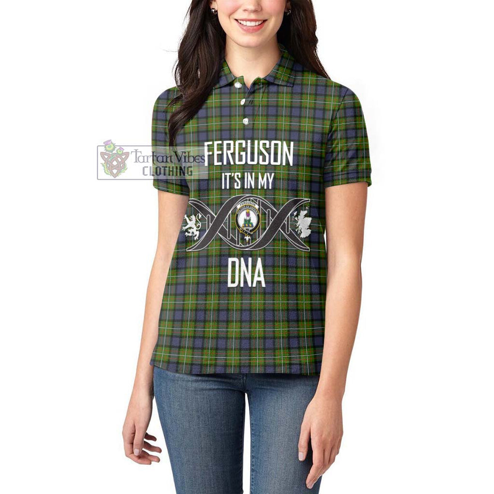 Ferguson Modern Tartan Women's Polo Shirt with Family Crest DNA In Me Style Women - Tartanvibesclothing Shop