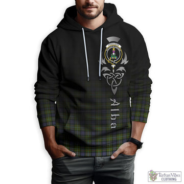 Ferguson Modern Tartan Hoodie Featuring Alba Gu Brath Family Crest Celtic Inspired