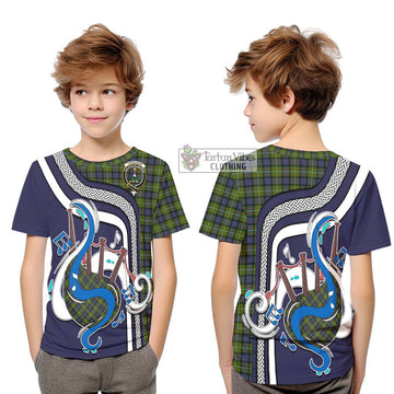 Ferguson Modern Tartan Kid T-Shirt with Epic Bagpipe Style