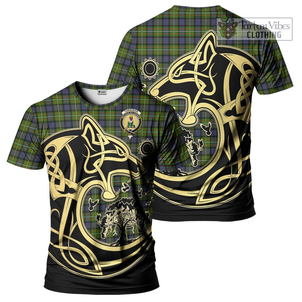 Ferguson Modern Tartan T-Shirt with Family Crest Celtic Wolf Style Kid's Shirt - Tartan Vibes Clothing