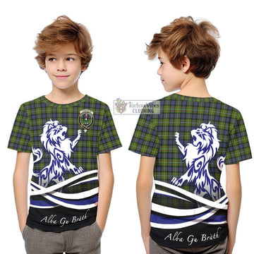 Ferguson Modern Tartan Kid T-Shirt with Alba Gu Brath Regal Lion Emblem