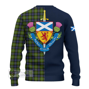 Ferguson Modern Tartan Ugly Sweater with Scottish Lion Royal Arm Half Style