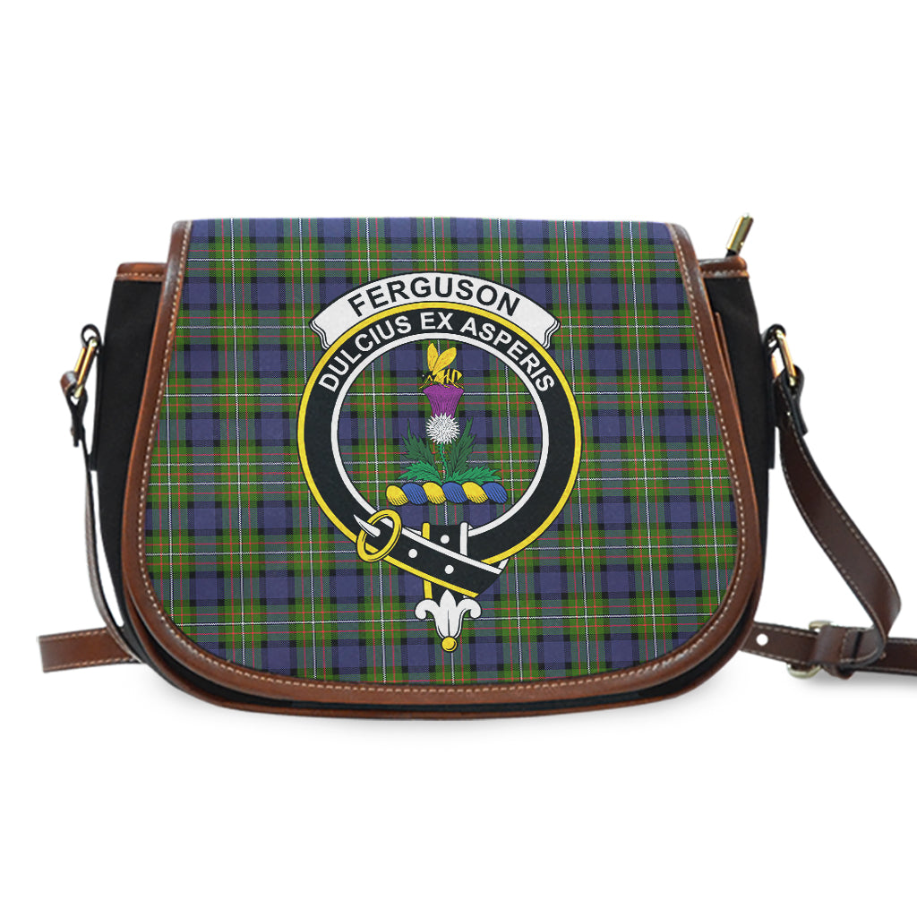 Ferguson Modern Tartan Saddle Bag with Family Crest - Tartan Vibes Clothing