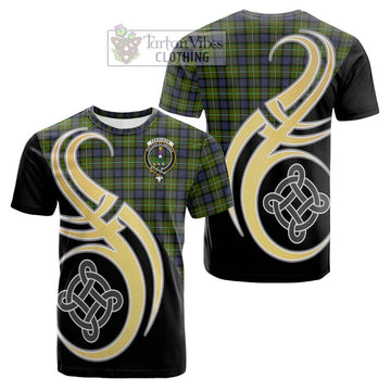 Ferguson Modern Tartan Cotton T-shirt with Family Crest and Celtic Symbol Style