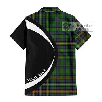 Ferguson Modern Tartan Short Sleeve Button Up with Family Crest Circle Style