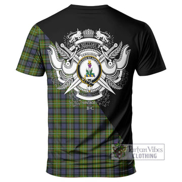 Ferguson Modern Tartan T-Shirt with Family Crest and Military Logo Style