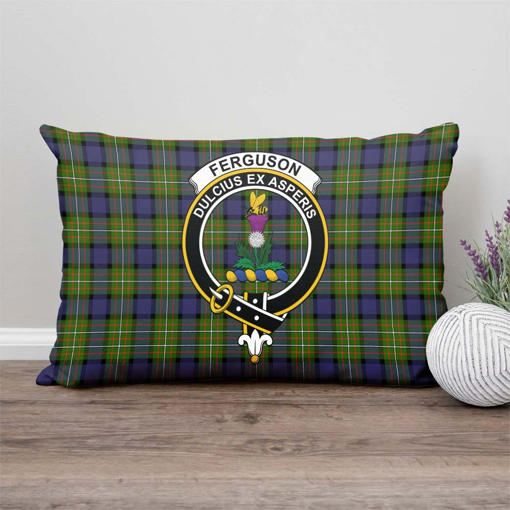 Ferguson Modern Tartan Pillow Cover with Family Crest Rectangle Pillow Cover - Tartanvibesclothing