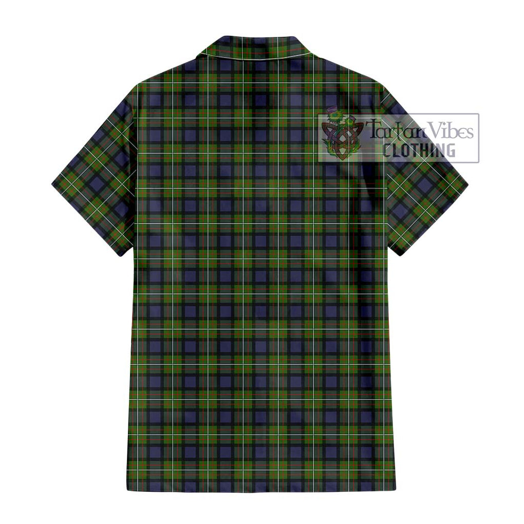 Ferguson Modern Tartan Short Sleeve Button Shirt with Family Crest DNA In Me Style - Tartanvibesclothing Shop