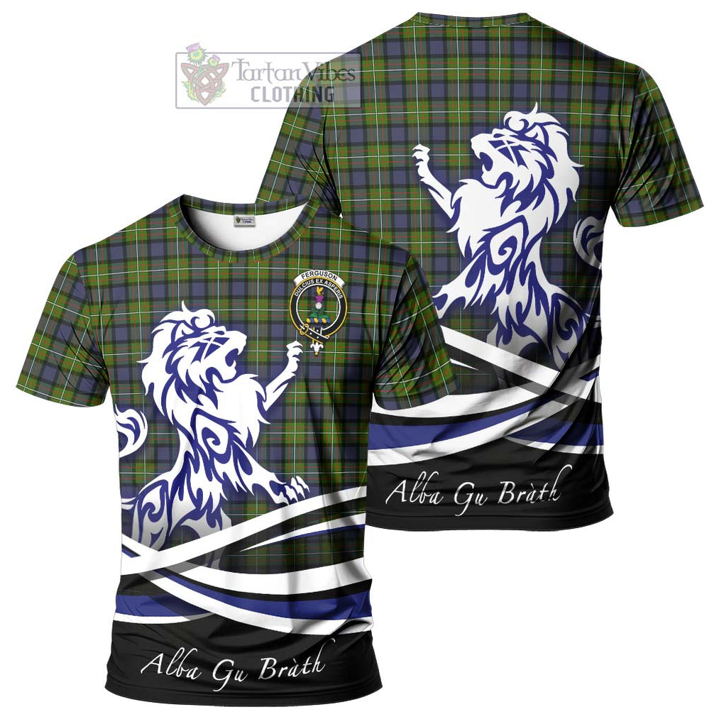 Tartan Vibes Clothing Ferguson Modern Tartan Cotton T-shirt with Alba Gu Brath Regal Lion Emblem