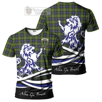 Ferguson Modern Tartan Cotton T-shirt with Alba Gu Brath Regal Lion Emblem