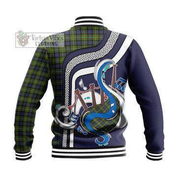 Ferguson Modern Tartan Baseball Jacket with Epic Bagpipe Style