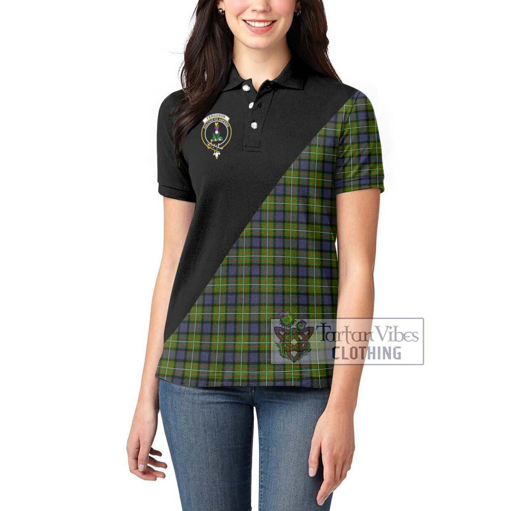 Ferguson Modern Tartan Women's Polo Shirt with Family Crest and Military Logo Style - Tartanvibesclothing Shop