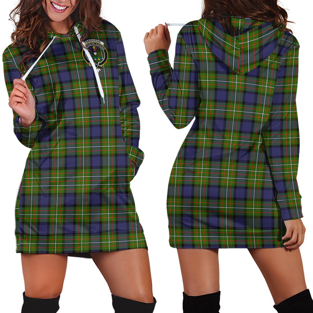 Ferguson Modern Tartan Hoodie Dress with Family Crest - Tartan Vibes Clothing