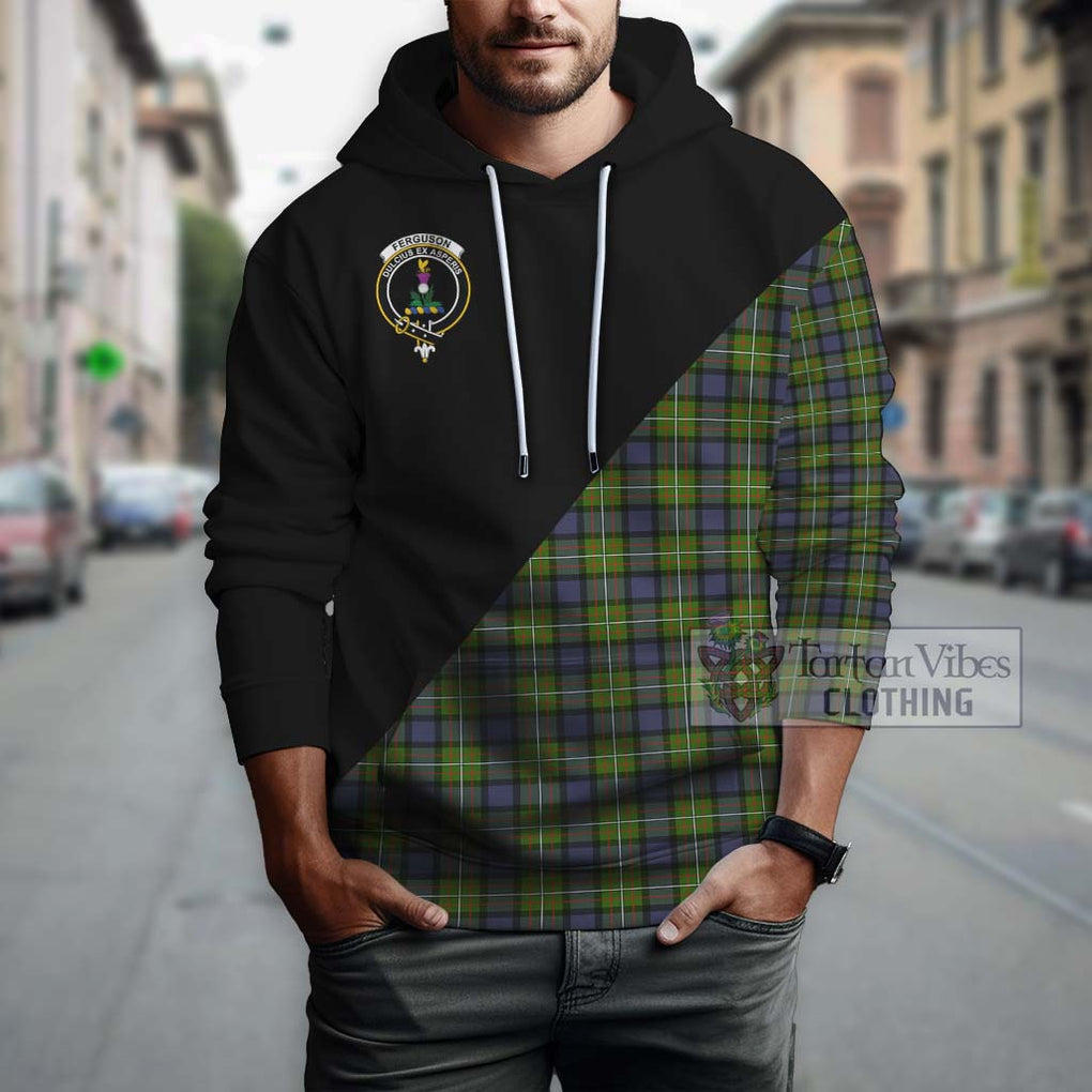 Ferguson Modern Tartan Hoodie with Family Crest and Military Logo Style - Tartanvibesclothing Shop